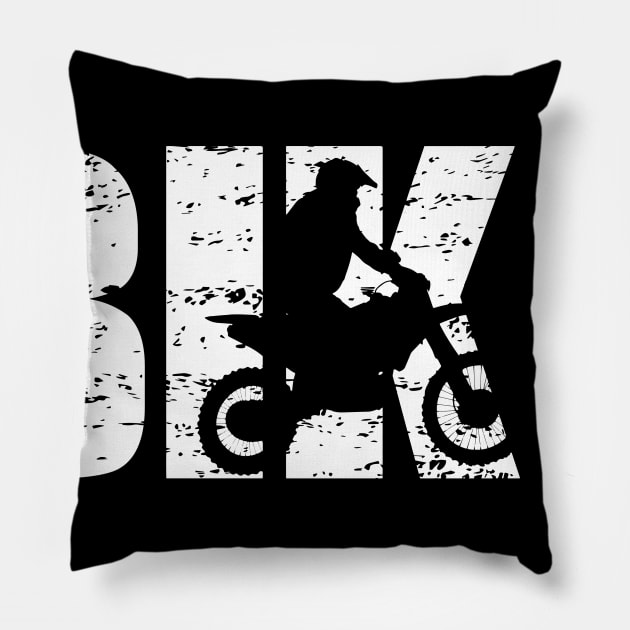 Distressed Look Motorcycling Gift For Motorcyclist Pillow by OceanRadar