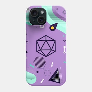 Polyhedral Dice Set Memphis Design Lavender Teal Tabletop RPG Phone Case