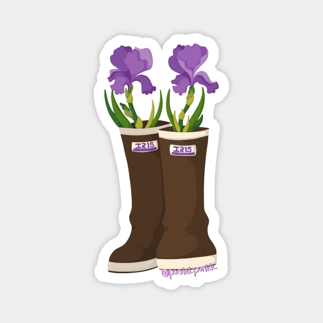 Iris Rain Boots Magnet by Pastel.Punkk