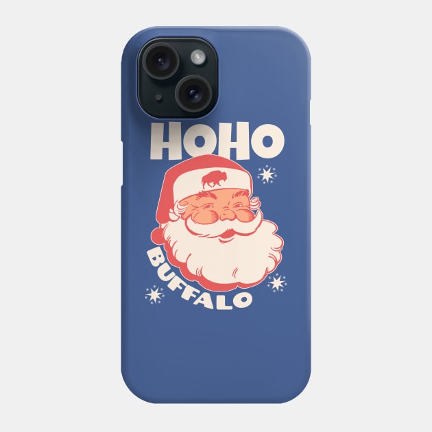 Let's Go Buffalo Ho Ho Buffalo Christmas Santa Phone Case by LizardIsland