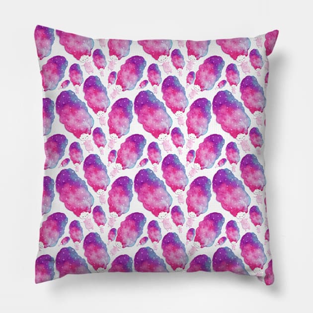 Galaxy space sleeping girl pattern Pillow by shoko