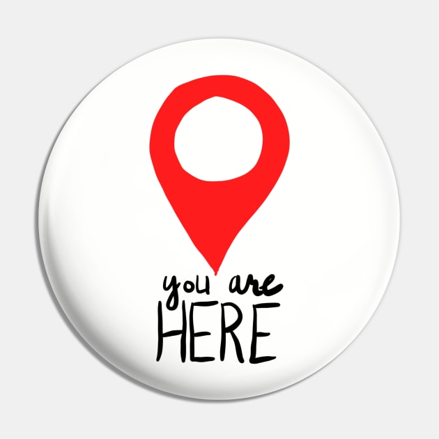 You Are Here Pin by VintageArtwork