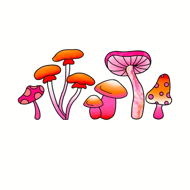 Lesbian pride flag mushrooms by anrockhi