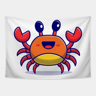 Cute Crab Cartoon Vector Icon Illustration Tapestry
