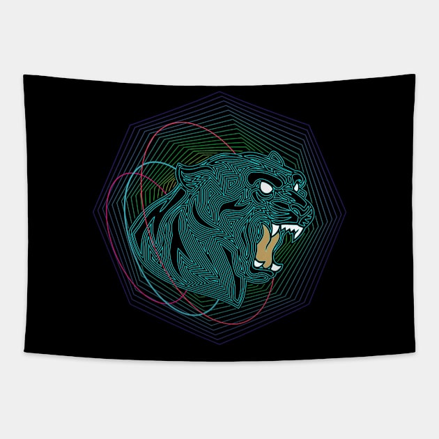 Panther Wild Angry New Tapestry by noranajas