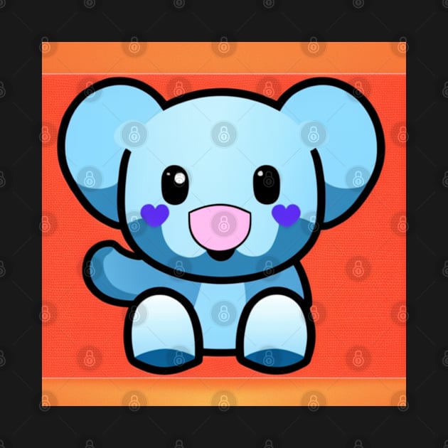 Cute Kawaii Baby Elephant - cute art for kids by thisishri