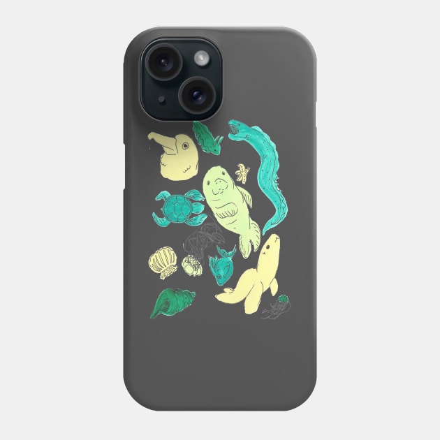 Cute Ocean Life Pattern Phone Case by sheehanstudios