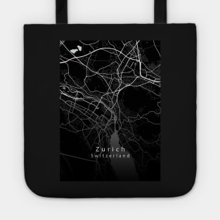 Zurich Switzerland City Map dark Tote