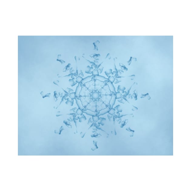 Original Snowflake Design Blue Background by Dudzik Art