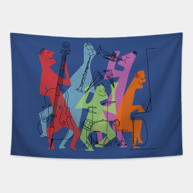 Modern Jazz Quintet Tapestry by LittleBunnySunshine