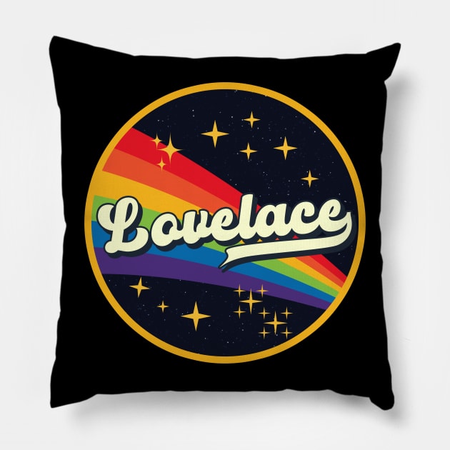 Lovelace // Rainbow In Space Vintage Style Pillow by LMW Art