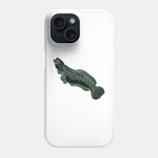 silhouette of a snakehead fish Phone Case