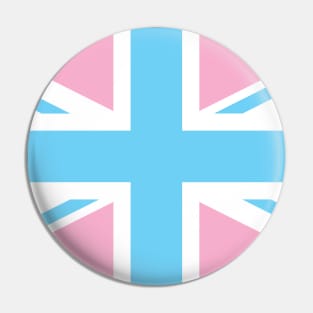 TRANSGENDER UK FLAG (UNION JACK) - PALE BLUE, WHITE AND PINK TRANSGENDER FLAG, INVERTED COLOURS Pin