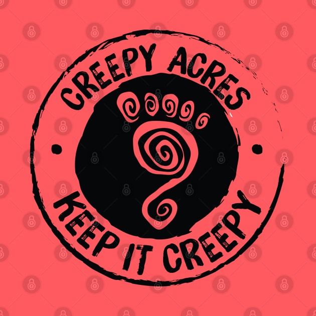 Creepy Acres foot logo (non distressed in black) by CreepyAcres