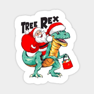 Santa Riding Dinosaur T-rex Magnet