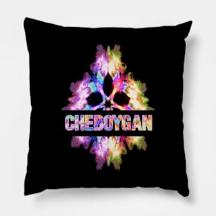 Cheboygan Tie Dye Watercolor Gift Souvenir Pillow