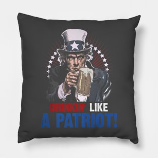 Drinkin Like A Patriot 4th Of July Uncle Sam Pillow