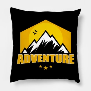 Adventure T-Shirt Design Concept Pillow