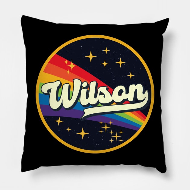 Wilson // Rainbow In Space Vintage Style Pillow by LMW Art