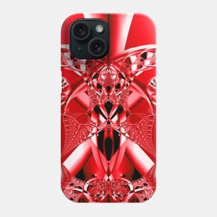 bright red and white on black Phone Case