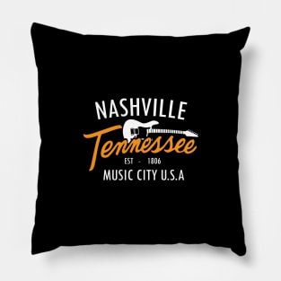 Nashville TN, Guitar Tee, Country Music, Music City USA Pillow