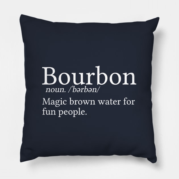 Funny Bourbon Lover Gift Bourbon Definition Pillow by kmcollectible
