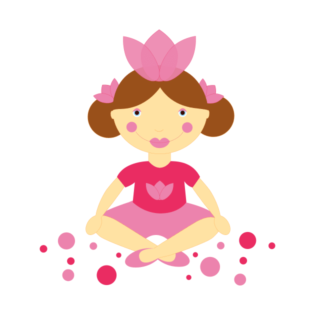 Meditation Lotus Girl Digital Art | Melanie Jensen Illustrations by illusima