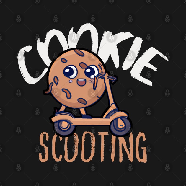 Funny E-Scooter, Cute Kawaii Cookie Driving Scooter by maxdax
