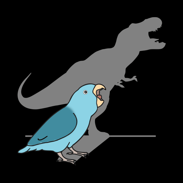 T-rex shadow - blue parrotlet by FandomizedRose