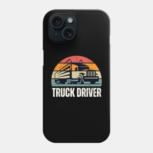 Mens Vintage Sunset American Truck Silhouette Funny Trucker Phone Case