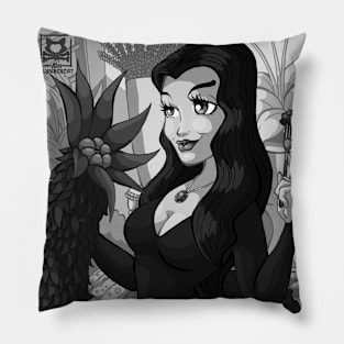 Morticia and Cleopatra- Vintage Pillow