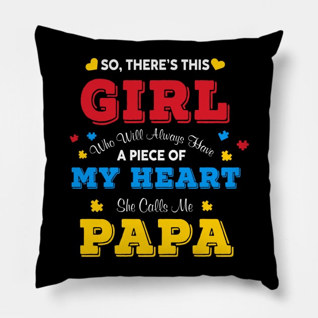 Papa Autism Awareness Gift for Birthday, Mother's Day, Thanksgiving, Christmas Pillow by skstring