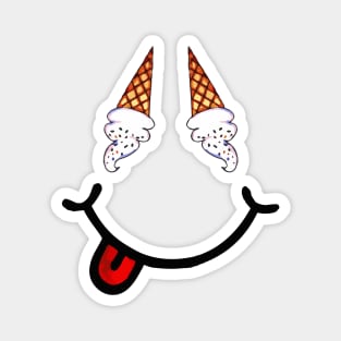 Ice Cream Cone & Smile (in the shape of a face) Magnet