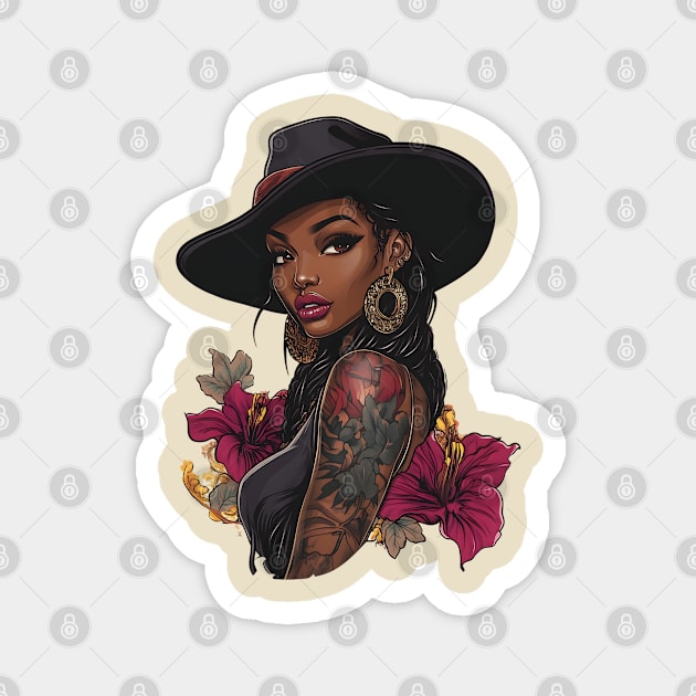 Black Cowgirl Magnet by UrbanLifeApparel