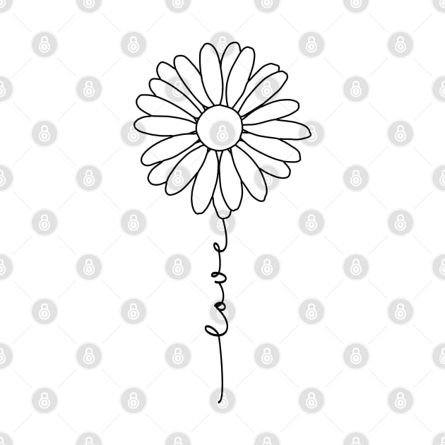 Line drawing Flower Daisy by canvaslady