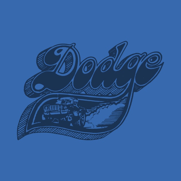 Vintage Dodge Pick-Up Art (Ghost on Blue) by jepegdesign