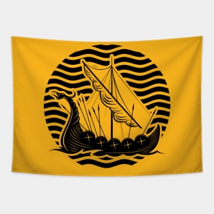 Viking Raid Dragon Ship Tapestry