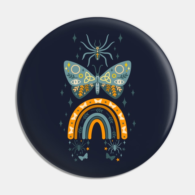 Mystic Moth Rainbow Pin by machmigo