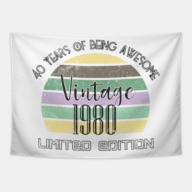 vintage 1980 40 years of being awesome limited edition Tapestry by SAM DLS