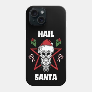 hail santa funny christmas satan santa skull Phone Case