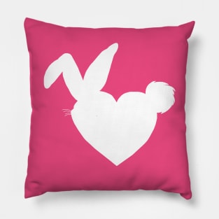 White Heart Bunny Pillow