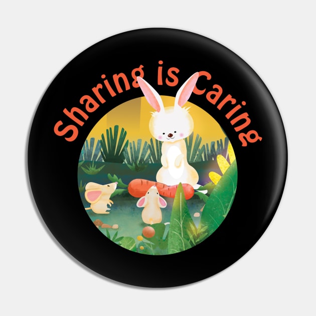 Sharing Bunny Caring Bunny Pin by one 35 lab