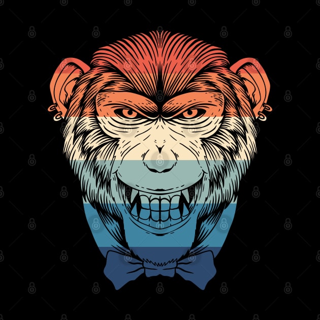 Retro Bowtie Chimp by Dojaja