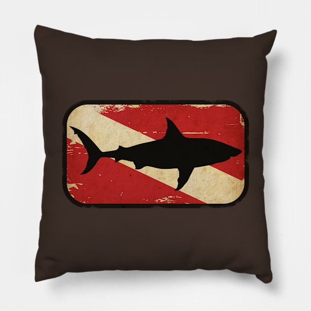 Diving Shark Session Pillow by CTShirts