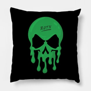 ROTN drippy skull - green Pillow