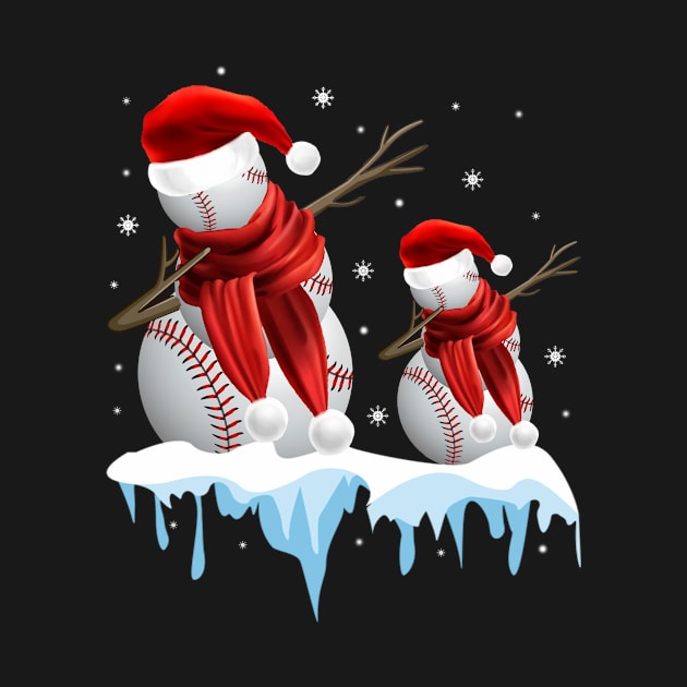 Baseball Snowman Dabbing Merry Christmas Gift by EduardjoxgJoxgkozlov