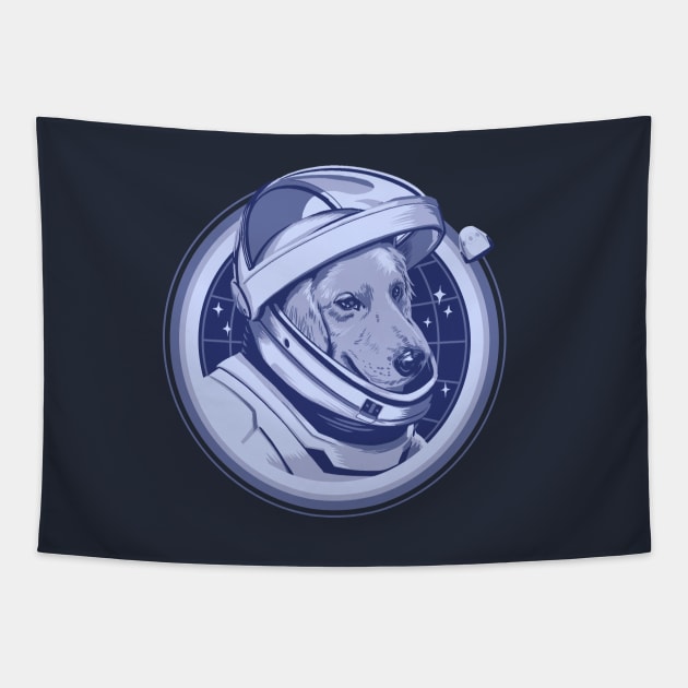 American Spacex Dog Tapestry by sketchboy01