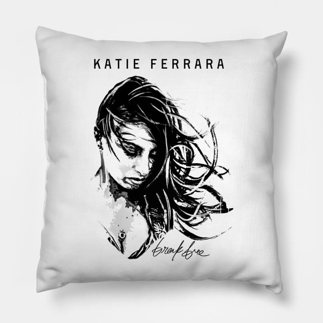 Break Free Logo Design Pillow by Katie Ferrara Music Merch 