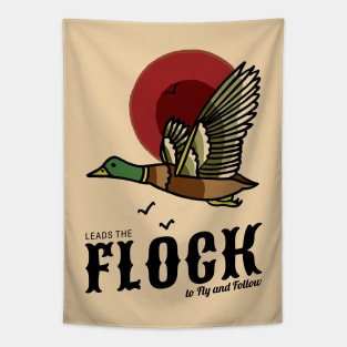 Vintage Flying Duck Tattoo Tapestry
