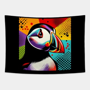 Vivid Puffin Pop Art Tee - Seabird Style Statement Tapestry